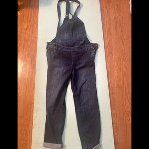 NEW-never worn Hollister dark wash overalls in large